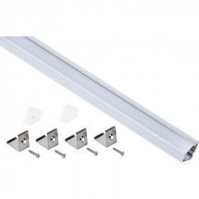 Профиль алюминиевый для светодиодной ленты 1919 накладной треугольный 2м с комплектом аксессуаров (опал) IEK