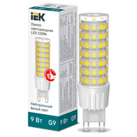 Лампа светодиодная CORN капсула 9Вт 230В 4000К керамика G9 IEK