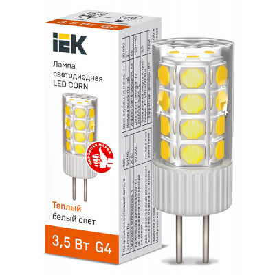 Лампа светодиодная CORN капсула 3.5Вт 230В 3000К керамика G4 IEK