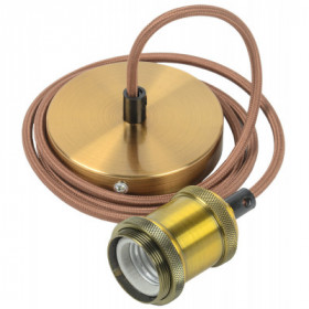 Патрон подвесной Пал27-04-К52 E27 со шнуром 1.5м RETRO золото IEK