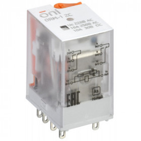 Реле интерфейсное ORM-1 2C 220В AC со светодиодом и тестовой кнопкой ONI