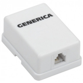 Розетка информационная настенная RJ12 кат.3 UTP 1 порт GENERICA Розетка информационная настенная RJ12 кат.3 UTP 1 порт GENERICA