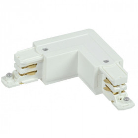 Соединитель L-образный наружный для трехфазного осветительного шинопровода белый IEK