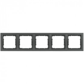 Рамка 5-местная квадратная РУ-5-БА BOLERO Q1 антрацит IEK