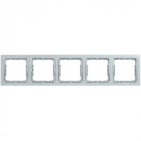 Рамка 5-местная квадратная РУ-5-БС BOLERO Q1 серебряный IEK