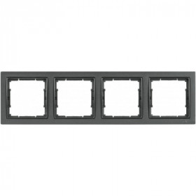 Рамка 4-местная квадратная РУ-4-БА BOLERO Q1 антрацит IEK