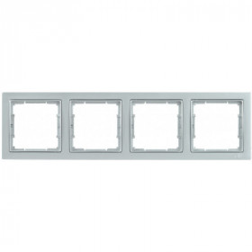 Рамка 4-местная квадратная РУ-4-БС BOLERO Q1 серебряный IEK
