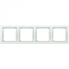 Рамка 4-местная квадратная РУ-4-ББ BOLERO Q1 белый IEK
