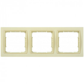 Рамка 3-местная квадратная РУ-3-БК BOLERO Q1 кремовый IEK