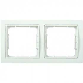 Рамка 2-местная квадратная РУ-2-ББ BOLERO Q1 белый IEK
