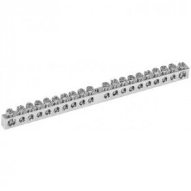 Шина PEN "земля-ноль" 6х9мм 20/1 с никелевым покрытием (20групп/крепеж по центру) IEK