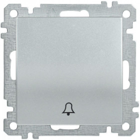 Выключатель 1-клавишный кнопочный звонок ВС10-1-4-Б 10А BOLERO серебряный IEK