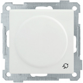 Розетка РС16-1-0-Б с заземляющим контактом с защитной шторкой и крышкой 16А BOLERO белый IEK