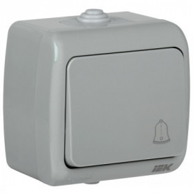 Выключатель 1-клавишный для открытой установки кнопочный ВС-20-1-3-А 10А IP54 AQUATIC IEK