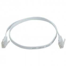 ITK Коммутационный шнур плоский (патч-корд) кат.6 UTP 0.5м белый
