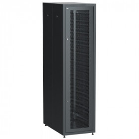 ITK Шкаф сетевой напольный LINEA E 42U 600х1000мм перфорированная передняя дверь задняя металлическая черный