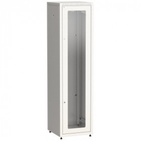 ITK Шкаф сетевой напольный LINEA E 42U 600х600мм стеклянная передняя дверь задняя металлическая серый