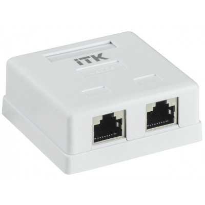 ITK Настенная информационная розетка RJ45 кат.5e FTP 2-порта