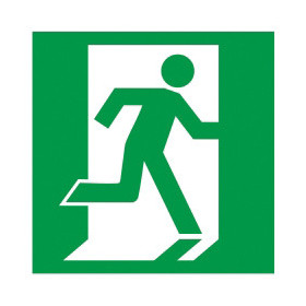 Самоклеящаяся этикетка 50х50мм "Выход здесь" (правосторонний) IEK