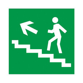 Самоклеящаяся этикетка 50х50мм "Направление к эвакуационному выходу (по лестнице налево вверх)" IEK