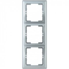 Рамка 3-местная вертикальная РВ-3-БС BOLERO серебряный IEK
