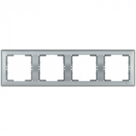 Рамка 4-местная горизонтальная РГ-4-БС BOLERO серебряный IEK