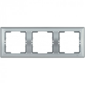 Рамка 3-местная горизонтальная РГ-3-БС BOLERO серебряный IEK