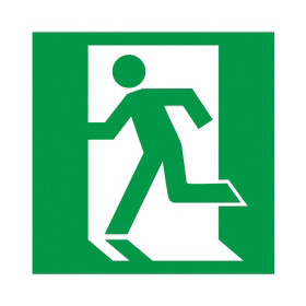 Самоклеящаяся этикетка 150х150мм "Выход здесь" (левосторонний) IEK