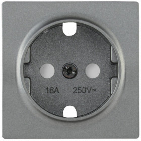 Накладка розетка НР-2-1-БА с заземляющим контактом с защитной шторкой BOLERO антрацит IEK