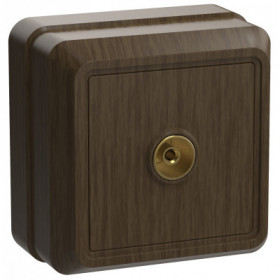 Розетка 1-местная для открытой установки телевизионная РТВ20-ОД ОКТАВА дуб IEK