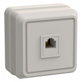 Розетка 1-местная для открытой установки телефонная РТ20-ОКм ОКТАВА кремовый IEK