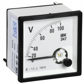 Вольтметр аналоговый Э47 100В класс точности 1.5 96х96мм IEK