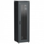 ITK Шкаф сетевой напольный 19" LINEA N 38U 600х600мм стеклянная передняя дверь черный