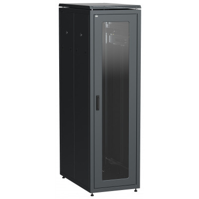ITK Шкаф сетевой напольный 19" LINEA N 47U 600х1000мм стеклянная передняя дверь черный