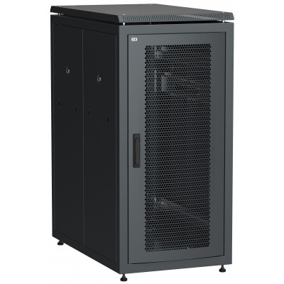 ITK Шкаф сетевой напольный 19" LINEA N 24U 600х1000мм перфорированные двери черный