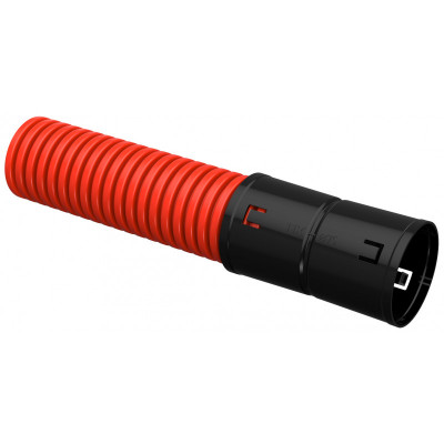 Труба гофрированная двустенная ПНД d-75мм красная (50м) IEK