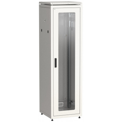 ITK Шкаф сетевой напольный 19" LINEA N 38U 600х600мм стеклянная передняя дверь серый