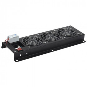 ITK Вентиляторная панель с выключателем и термостатом 3 модуля черная