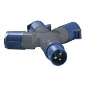 Адаптер трехлучевой ССИ-1013 2P+PE 16А 200-250В IP44 IEK