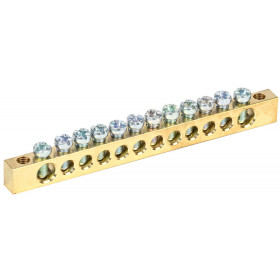 Шина PEN "земля-ноль" 6х9мм 12/2 (12групп/крепеж по краям) IEK