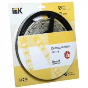 Лента светодиодная 5м блистер LSR-5050WW30-7.2-IP65-12V IEK