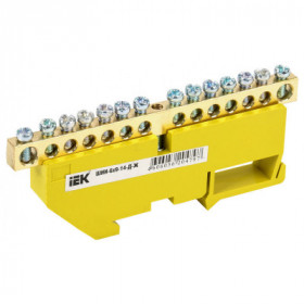 Шина PE "земля" на DIN-изоляторе ШНИ-6х9-14-Д-Ж IEK