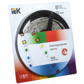 Лента светодиодная 5м блистер LSR-5050RGB30-7.2-IP65-12V IEK