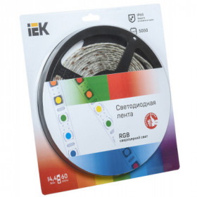 Лента светодиодная 5м блистер LSR-5050RGB60-14.4-IP65-12V IEK