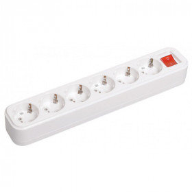 Розетка разборная переносная с выключателем К06В 6 мест CLASSIC IEK