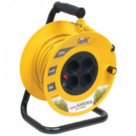 Катушка УК20 с термозащитой 4 места 2P/20м 2х0.75мм2 GARDEN IEK