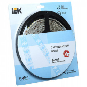 Лента светодиодная 5м блистер LSR-5050W60-14.4-IP65-12V IEK