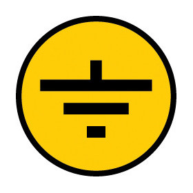 Самоклеящаяся этикетка 30х30мм символ "Заземление" IEK