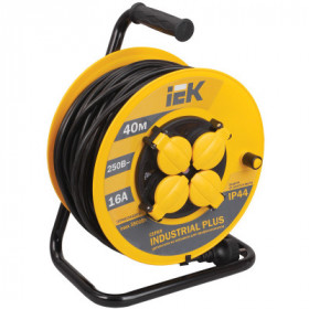 Катушка УК40 с термозащитой 4 места 2P+PE/40м 3х1.5мм2 IP44 INDUSTRIAL PLUS IEK