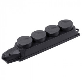 Розетка (колодка) 4-местная РБ34-1-0м с защитными крышками IP44 ОМЕГА IEK